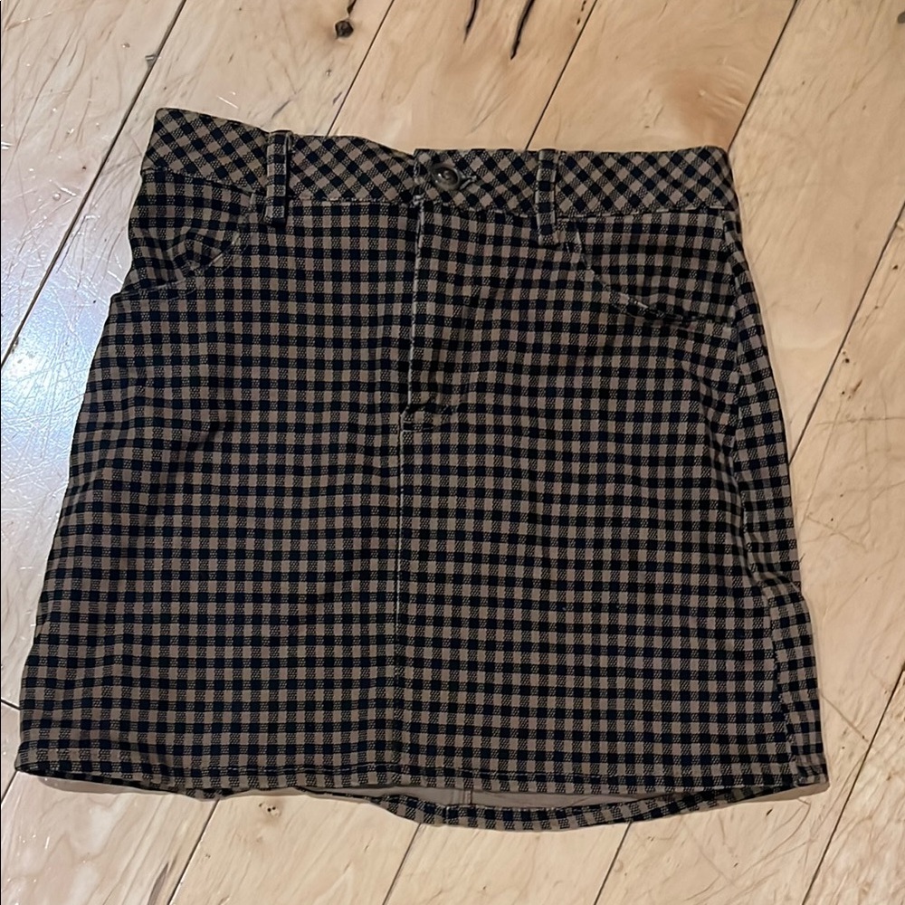 Kendall & Kylie Black and Brown Pencil Mini Skirt
